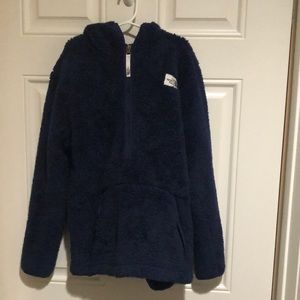 The North Face Navy Blue Fleece Pull Over Sweater with Hoodie